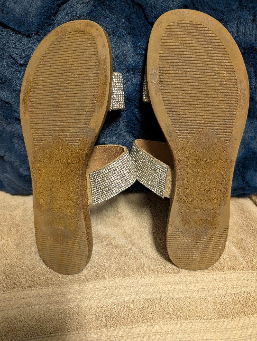 Steve Madden Dual R  Rhinestone Sandals Size 9 - Picture 3 of 6